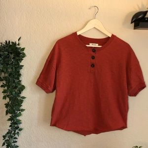 Madewell Oversized Boxy Button T-Shirt Size Medium